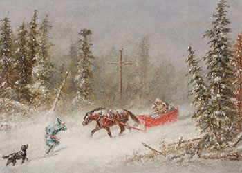 Habitants in a Blizzard by Cornelius David Krieghoff