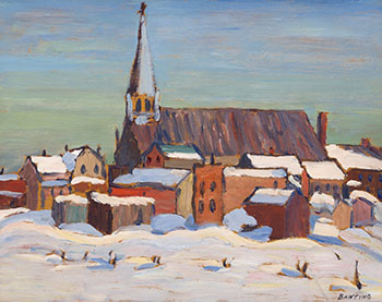 Church in Quebec / The Colin Range, Jasper (verso) by Sir Frederick Grant Banting