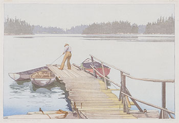 Sharp's Dock, Pender Harbour by Walter Joseph (W.J.) Phillips