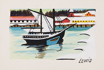 Winter Harbour Scene par Maud Lewis