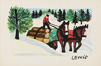 Horses Hauling Logs par Maud Lewis