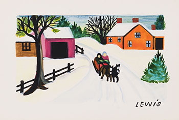 Horse Drawn Sleigh by Maud Lewis