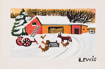 Farm Animals in Winter par Maud Lewis