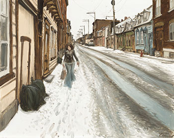 Les sacs à ordures, Rue Bagot, Quebec by John Geoffrey Caruthers Little