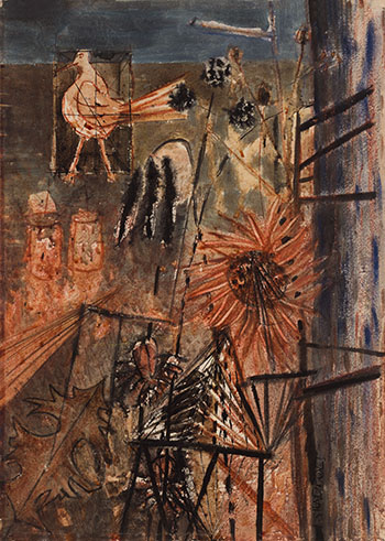 Dark Flowers # 7 / Theme in Gold by Jack Leonard Shadbolt