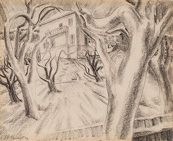 Orchard and House, Victoria B.C. by Jack Leonard Shadbolt