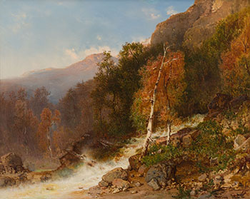 A Mountain Stream by Otto Reinhold Jacobi