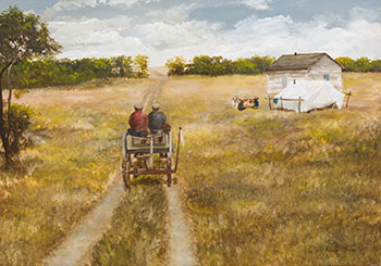 Wagon and Washing by Allen Sapp