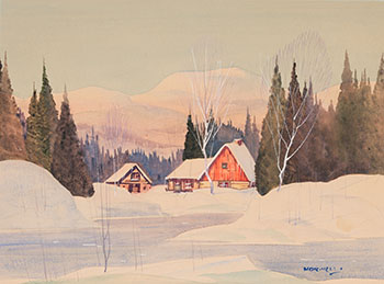 Snowy Barn par Graham Noble Norwell