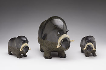 Muskox Family by Seepee Ipellie