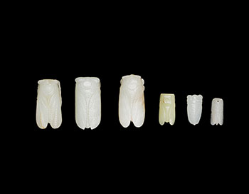 Group of Six Chinese Jade Carved Cicada Pendants, 19th/20th Century by  Chinese Art