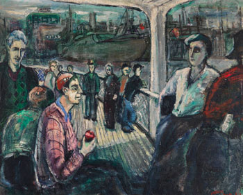 The Shipyard Workers on Ferry by Molly Joan Lamb Bobak