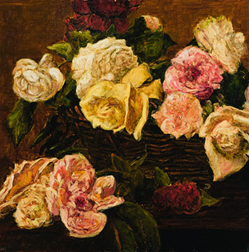 Still Life Fragment, Roses in a Basket by David Bierk