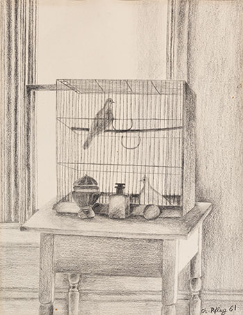 Study for Bird Cage and Tunisian Objects par Christiane Sybille Pflug