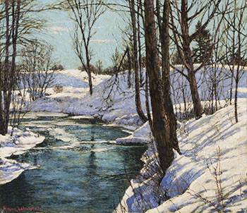 Winter Sun On the Wye by Frank Hans (Franz) Johnston