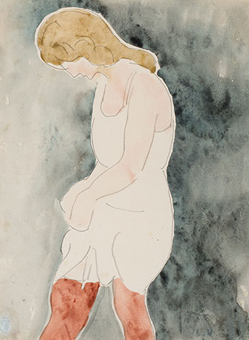 Femme attachant ses bas by Louis Valtat