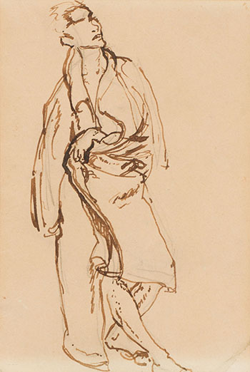 Male Figure / Detail Study (verso) by Frederick Horsman Varley
