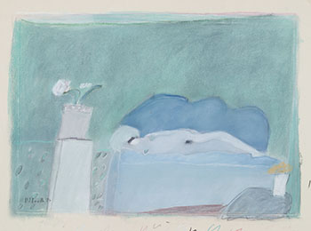 Reclining Nude, Green Room par Joy Laville