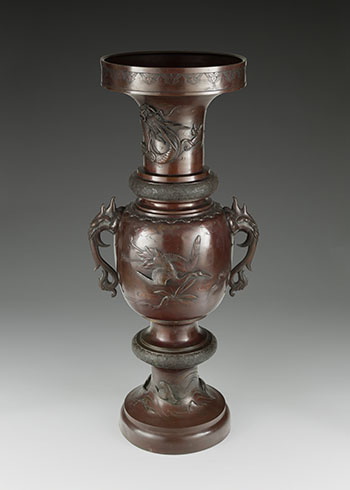 A Large Japanese Bronze 'Fauna' Vase, Taisho Period, circa 1915 by  Japanese Art
