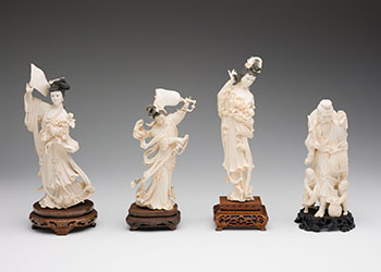 Four Chinese Ivory Carved Figures, circa 1955 by  Chinese Art
