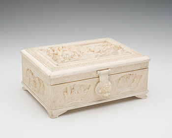 An Impressively Well-Carved Ivory 'Romance of the Three Kingdoms' Box and Cover, First Half 20th Century by  Chinese Art