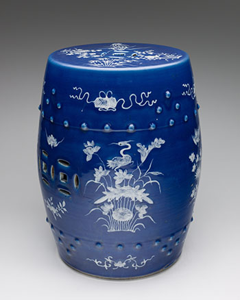 A Chinese Swatow Reverse Blue and White Barrel Stool, Late Qing Dynasty, circa 1900 by  Chinese Art