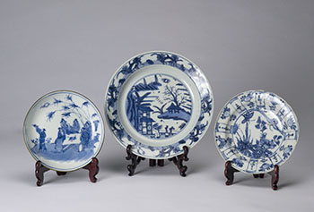 Three Chinese Blue and White Dishes, 16th to 18th Century by  Chinese Art