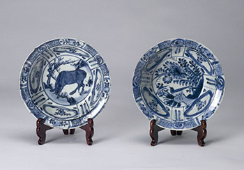 Two Chinese Blue and White Kraak Bowls, 17th Century by  Chinese Art