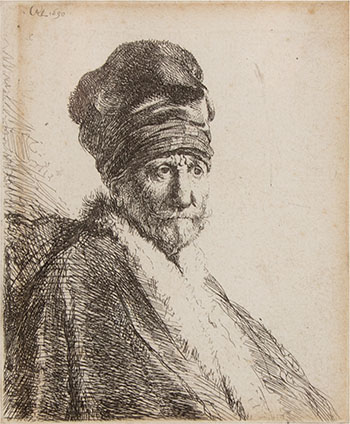 Bust of a Man Wearing a High Cap by Rembrandt Harmenszoon van Rijn