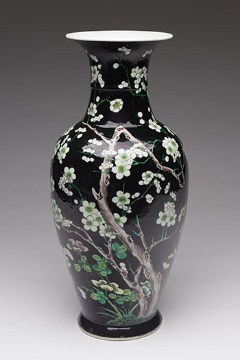 A Chinese Famille Noire 'Prunus' Baluster Vase, Late Qing Dynasty by  Chinese Art