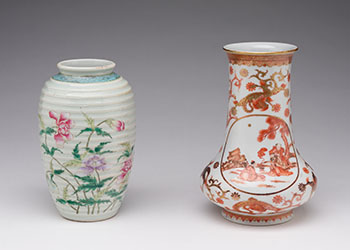 Two Chinese Polychromed Bottle Vases, Republican Period, Early 20th Century by  Chinese Art