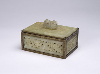 Chinese Pale Celadon Jade Horse and Monkey Pebble, 19th Century by  Chinese Art