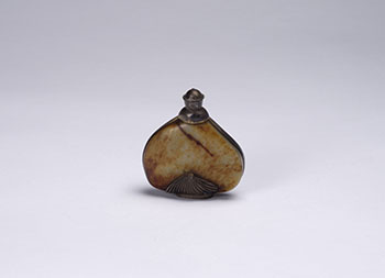 Chinese Mottled Jade and Silver Snuff Bottle, 19th Century by  Chinese Art