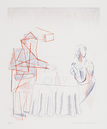 Figure with Still Life (from The Blue Guitar) par David Hockney