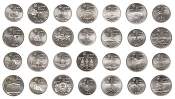 28-Piece Elizabeth II Silver Matte Uncirculated Set of $5 and $10, Series I through VII, “Montreal Olympics” par  Canada