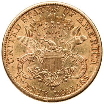 Gold $20 Double Eagle “Liberty Head”, 1898 S - San Francisco Mint par  USA