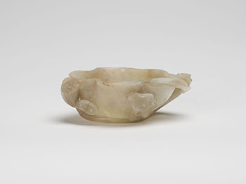 A Chinese Mottled Pale Celadon Jade Lotus Cup, 17th Century by  Chinese Art