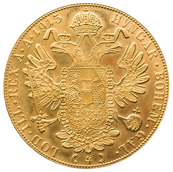 Franz Joseph I Gold 4 Ducat 1915, Vienna Mint Restrike by  Austria