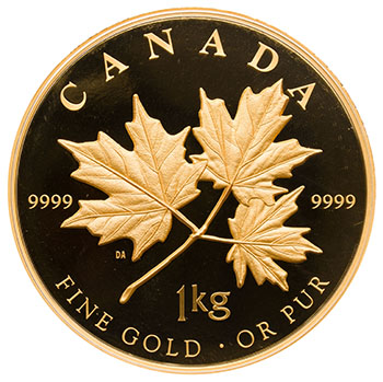 Elizabeth II Gold Proof 2500 Dollars (One Kilo) 2011, “Maple Leaf Forever” par  Canada