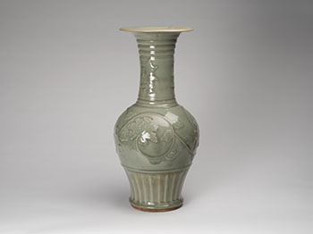 A Chinese Longquan Celadon Moulded 'Peony' Vase, 16th/17th Century by  Chinese Art
