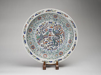 A Large Chinese Doucai ‘Dragon and Phoenix’ Charger, Yongzheng Mark, 20th Century by  Chinese Art