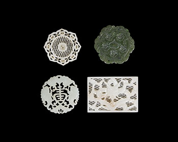 Four Chinese Jade Carved Pendant and Plaques, 19th Century by  Chinese Art
