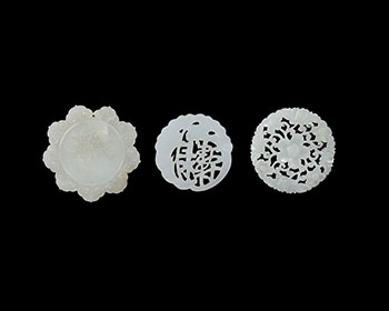 Three Chinese White Jade Pendants, 18th/19th Century by  Chinese Art