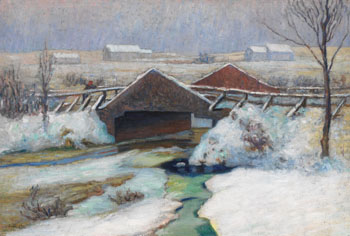 Pont Bourbeau sous la neige par Marc-Aurèle de Foy Suzor-Coté