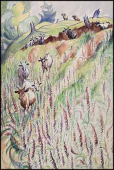 Cattle Among the Fireweed by Sybil Andrews
