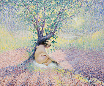 Seated Nude / Summer Landscape (verso) par William Henry Clapp