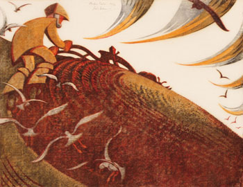 Ploughing Pastures by Sybil Andrews