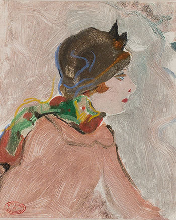 Femme au chapeau par Clarence Alphonse Gagnon