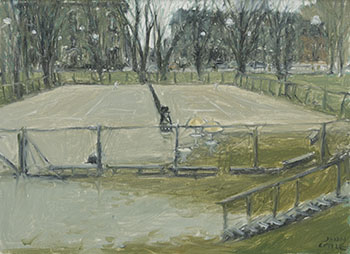 McGill Campus Tennis Courts in Happier Days par John Geoffrey Caruthers Little