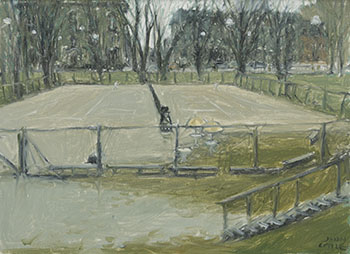 McGill Campus Tennis Courts in Happier Days by John Geoffrey Caruthers Little